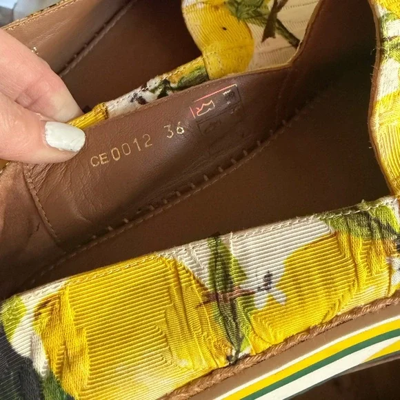 Dolce & Gabbana Yellow Lemon Print Platform Espadrilles - Picture 10 of 10